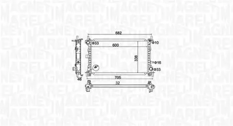 Радиатор охлаждения Ford Focus I 1.8D/2.0 98-05 MAGNETI MARELLI 350213159900