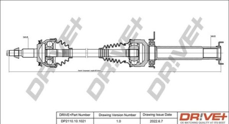 Полуось VW T5 2.0TDI 103kw 09-15 (R) (26x38x857) DR!VE+ DP2110101021