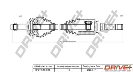 Півосі BMW X5 (E53) 3.0-4.8 00-06 (R) (L=970mm) DR!VE+ DP2110100114