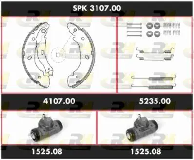 Комплект тормозов, барабанный тормозной механизм ROADHOUSE SPK310700