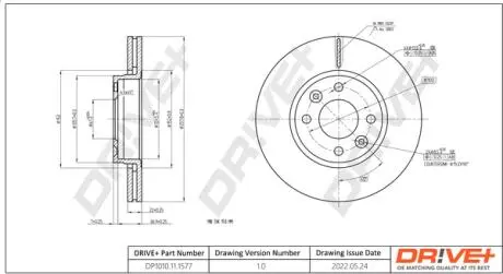 TARCZA HAM. PRZУD MERCEDES BENZ CITAN 12- 258X22 DR!VE+ DP1010111577