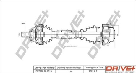 Полуось VW Caddy III 1.9 TDI 04-10 (L) (36х513) DR!VE+ DP2110101815