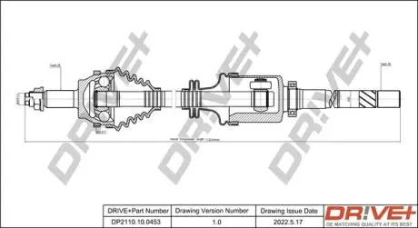 Полуось Renault Master 98- (R) (28x39x1118x51T) DR!VE+ DP2110100453