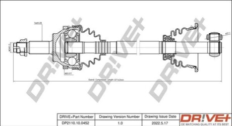 Півосі Renault Master 98- (R) (28x39x1118x51T) DR!VE+ DP2110100452