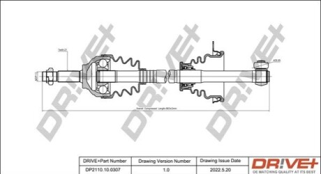 Полуось Renault Logan 04- (L) (21x681) d=29,95 DR!VE+ DP2110100307