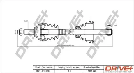 Полуось Renault Logan 04- (L) (21x681) d=29,95 DR!VE+ DP2110100307