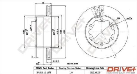 TARCZA HAM. TYЈ DB SPRINTER 906 CDI 06- 303X28 DR!VE+ DP1010111378