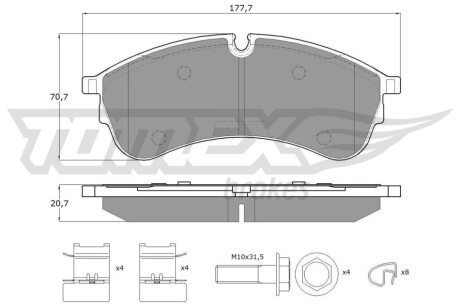 Гальмівні колодки дискові VW CRAFTER 16- PRZÓD TOMEX 1859