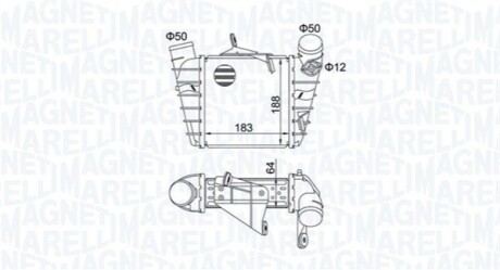 Радиатор интеркулера Skoda Fabia/Roomster 99- MAGNETI MARELLI 351319204750