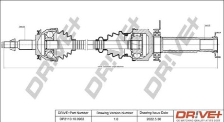 Полуось (передняя) VW T5/Multivan V 03-15 (R) DR!VE+ DP2110100962