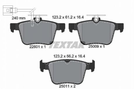 Колодки гальмівні TYL AUDI A3 15- RS3 TT 16- TEXTAR 2260101