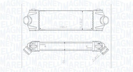 Радиатор интеркулера Ford Transit 2.4DI 00- MAGNETI MARELLI 351319204320 (фото 1)