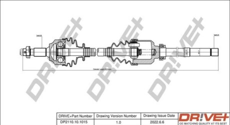 Полуось Fiat Scudo 1.6D 07- (R) (24x28x958) DR!VE+ DP2110101015