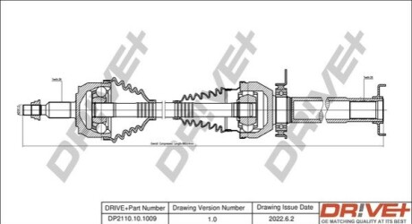 Полуось VW T5 2.0 TDI 09-15 (R) (38x26x880) DR!VE+ DP2110101009