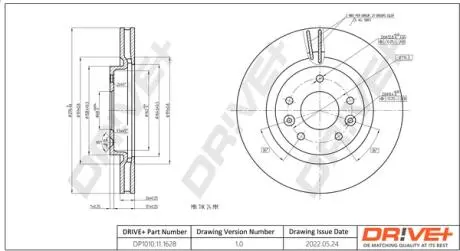 TARCZA HAM. PRZУD NISSAN QASHQAI 13- 296X26 DR!VE+ DP1010111628