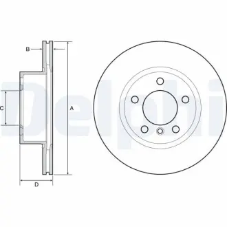 Диск тормозной BMW malowana TOURING (F31) Delphi BG4645C