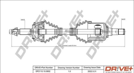 P├ô┼üO┼Ü NAP─śDOWA TOYOTA AURIS 07-12 LEWA DR!VE+ DP2110100902 (фото 1)