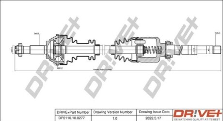 Півосі Fiat Ducato D 94- (R) (28x37x1072) DR!VE+ DP2110100277