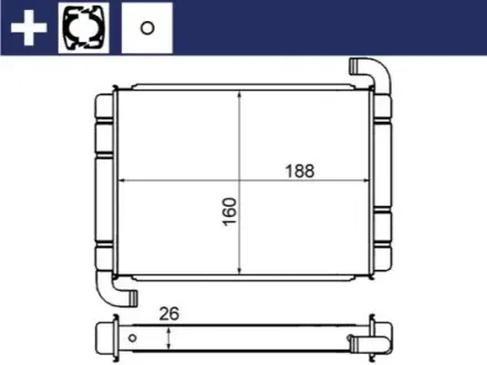 NAGRZEWNICA OPEL CORSA D, GRANDE PUNTO 05- MAHLE / KNECHT AH9000S