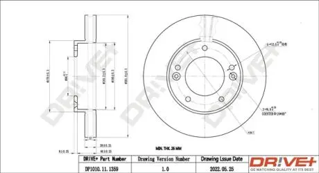 TARCZA HAM. PRZУD KIA SORENTO I 02- 302X28 DR!VE+ DP1010111359