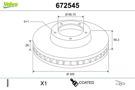 Диск тормозной MALOWANA VOLKSWAGEN SHARAN Valeo 672545