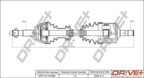Фото полуось Fiat Ducato 82-94 (L) (25x28x701) DR!VE+ DP2110100292 Полуось Fiat Ducato 82-94 (L) (25x28x701) DR!VE+ DP2110100292