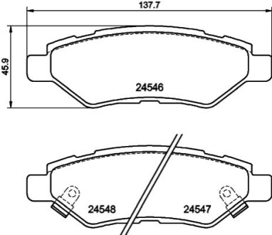 Гальмівні колодки, дискове гальмо.) HELLA 8DB355020011