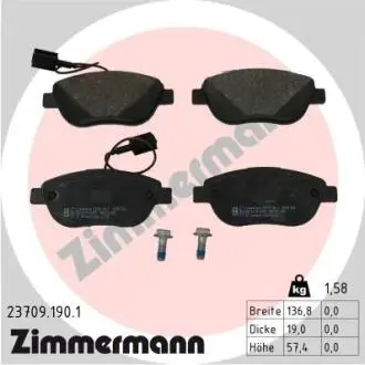 Гальмівні колодки, дискове гальмо.) ZIMMERMANN 237091901