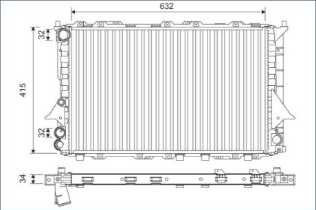 Радиатор охлаждения Audi 80/100/A6 90-97 Valeo 701170