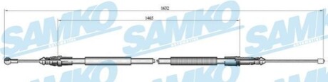 Трос ручного тормоза.r. CI/FI/PE 1613/1467 SAMKO C1040B