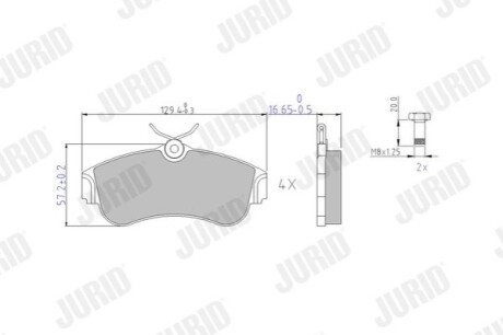 Тормозные колодки, дисковый тормоз.) Jurid 572310J