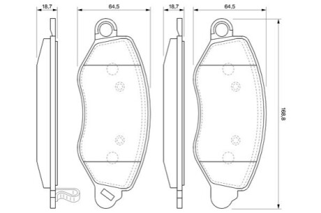 Тормозные колодки, дисковый тормоз.) BOSCH 0986424657 (фото 1)