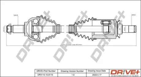 Півосі BMW 3 (E46) 00-05 (L) (30x27x577) DR!VE+ DP2110100115