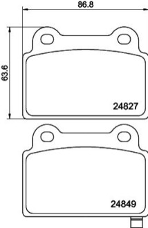 Гальмівні колодки, дискове гальмо.) HELLA 8DB355014701 (фото 1)