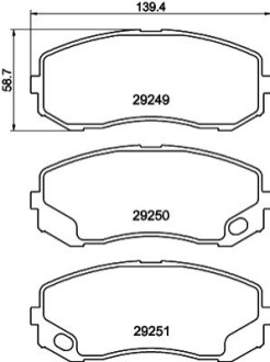 Гальмівні колодки, дискове гальмо.) HELLA 8DB355005581