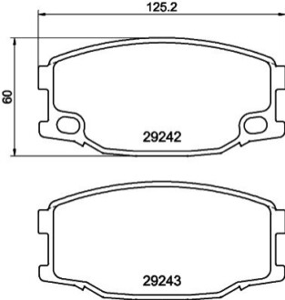 Гальмівні колодки, дискове гальмо.) HELLA 8DB355005571 (фото 1)