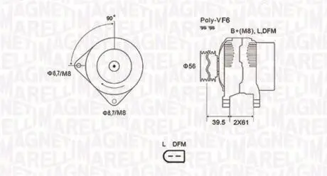 Alternator AUDI/SEAT/SKODA/VW 2.0FSI 180A MAGNETI MARELLI 063731912010