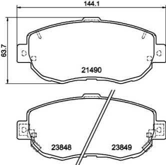 Тормозные колодки, дисковый тормоз.) HELLA 8DB355010151