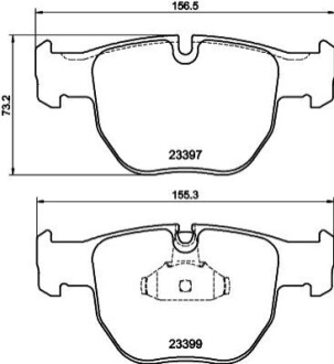 Гальмівні колодки, дискове гальмо.) HELLA 8DB355009301