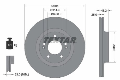 TARCZA HAM. HYUNDAI P. SONATA 2,0-2,5 20- TEXTAR 92333203