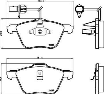 Тормозные колодки, дисковый тормоз.) HELLA 8DB355008921