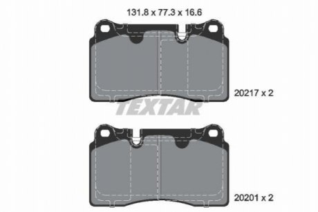 Гальмівні колодки, дискове гальмо.) TEXTAR 2021703