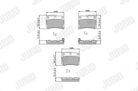 Тормозные колодки, дисковый тормоз.) Jurid 572519J