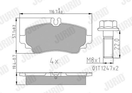 Гальмівні колодки, дискове гальмо.) Jurid 573100J