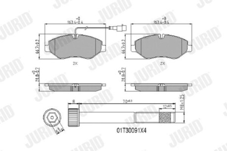 Тормозные колодки, дисковый тормоз.) Jurid 2922909561