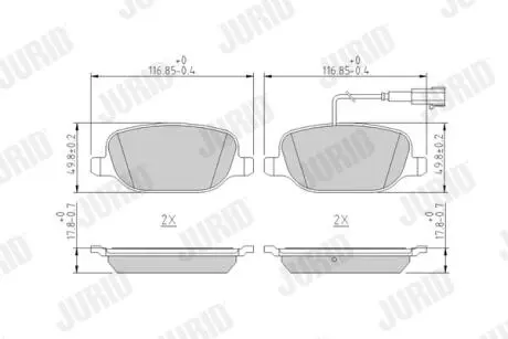 Тормозные колодки, дисковый тормоз.) Jurid 573348J