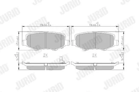 Тормозные колодки, дисковый тормоз.) Jurid 573323J