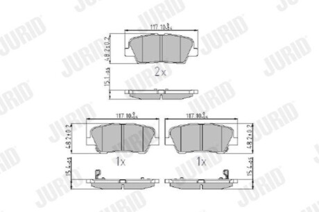 Тормозные колодки, дисковый тормоз.) Jurid 572639J