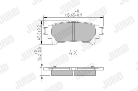 Тормозные колодки, дисковый тормоз.) Jurid 572656J