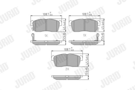 Тормозные колодки, дисковый тормоз.) Jurid 572471J